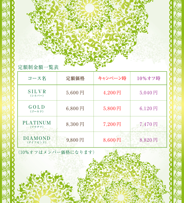 料金表